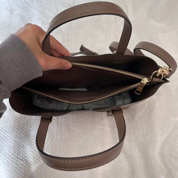 COACH MOLLIE 25 LEATHER TOTE BAG (DARK STONE) - Picture 5 of 7